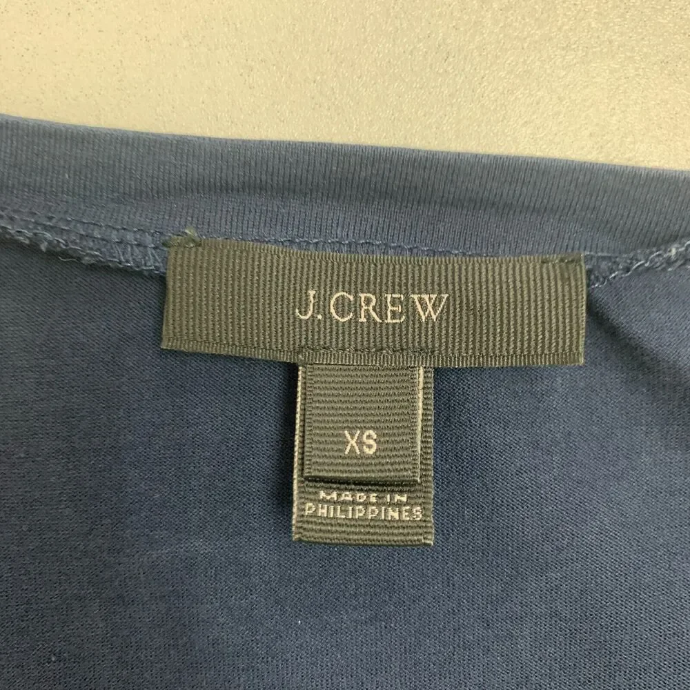 J Crew Side Tie T Shirt Womens XS Extra Small Ribbon Trim Short Sleeve Tee *READ